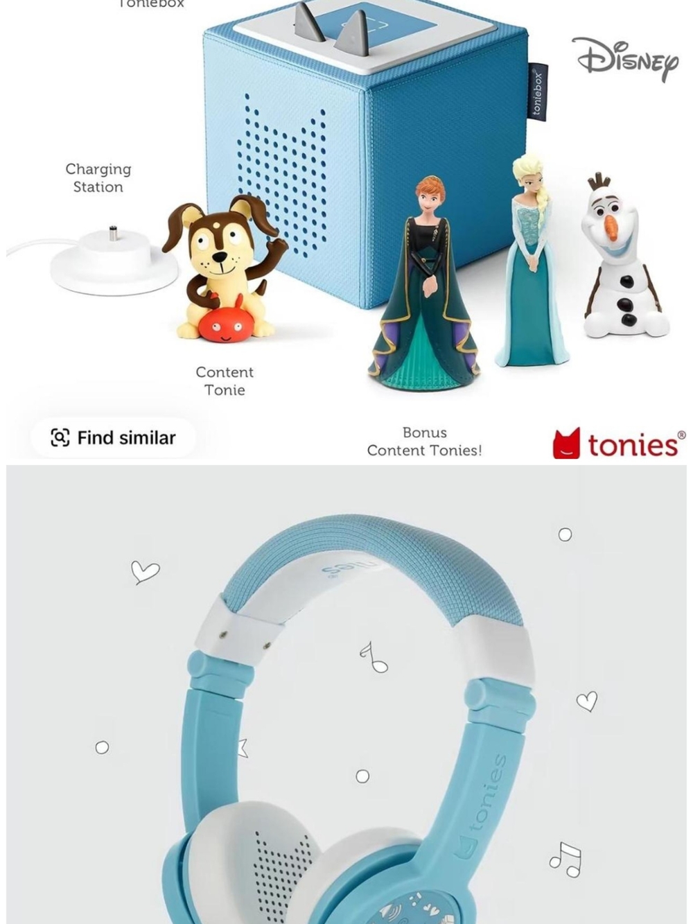 Kids Blue Tonie Box With Figures & Headphones Brand New